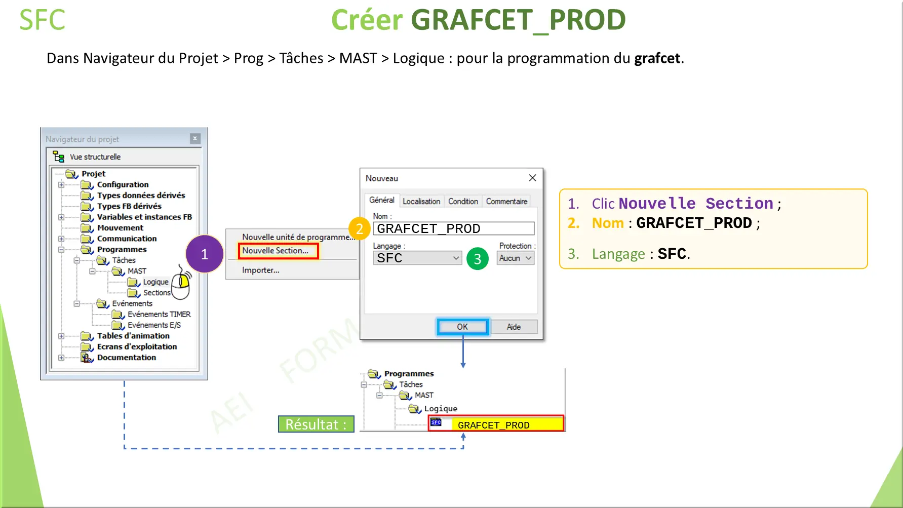 SFC Créer GRAFCET_PROD